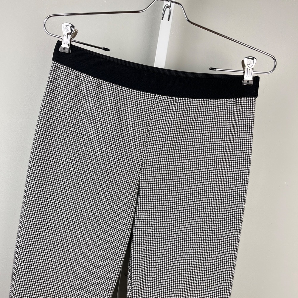 Talbots Soho Ankle Pants Womens 8 Black White Houndstooth Pull-On